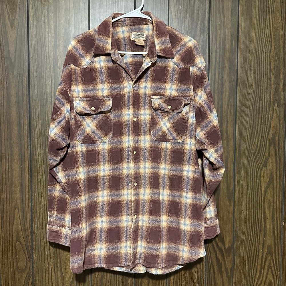 C.E. Schmidt Workwear Plaid Heavy Flannel Shirt Men's Size‎ XXL